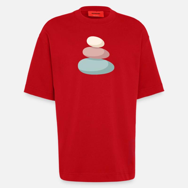 Pastel Stone Stack - Heavyweight T-Shirt - made by SPREAD  - red