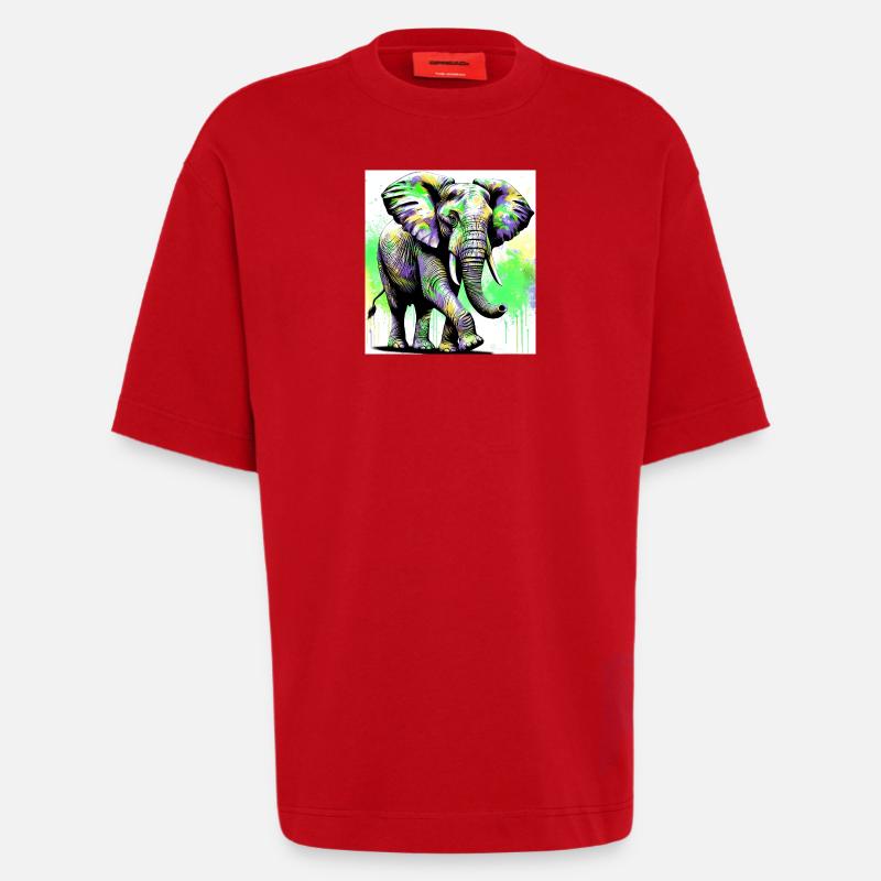 elephant - Heavyweight T-Shirt - made by SPREAD  - red