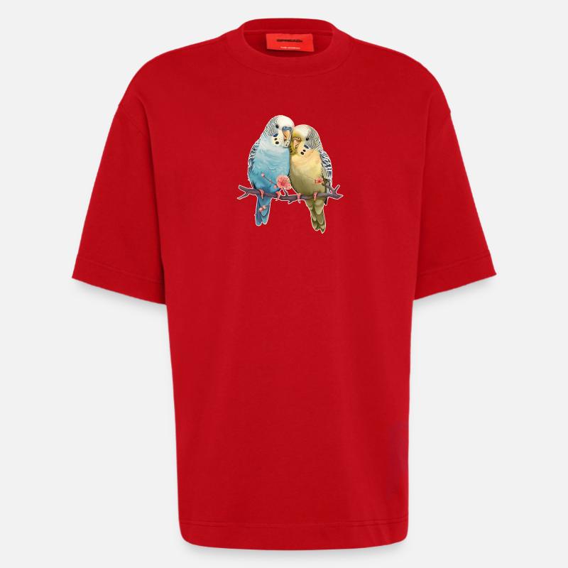 Wellensittiche - Heavyweight T-Shirt - made by SPREAD  - Rot