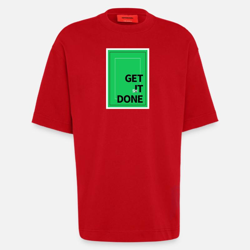 Motivation Get It Done Textdesign - Heavyweight T-Shirt - made by SPREAD  - Rot