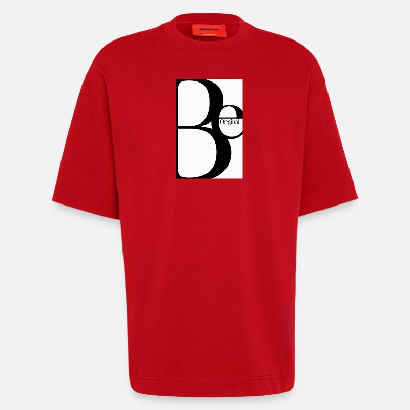 Vær original – minimalistisk typografisk design - Heavyweight Oversized Organic T-skjorte produsert i EU - rød
