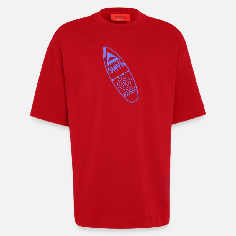 Surfboard Pattern - Heavyweight T-Shirt - made by SPREAD  - red