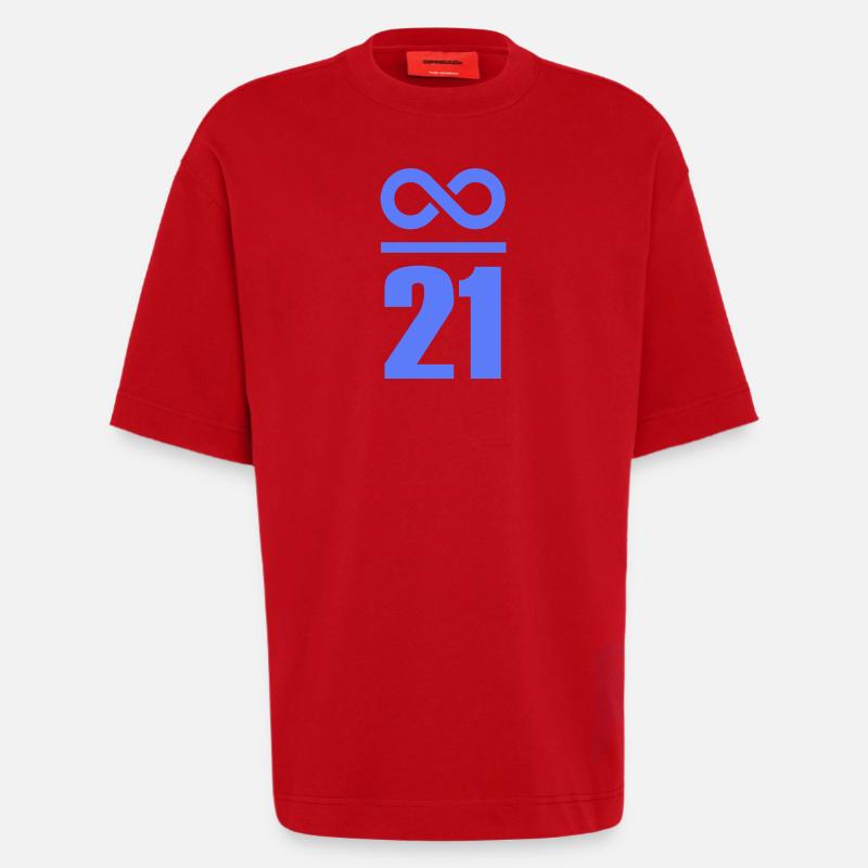Unendlich durch 21 Millionen Bitcoin Unendlich  - Heavyweight T-Shirt - made by SPREAD  - Rot