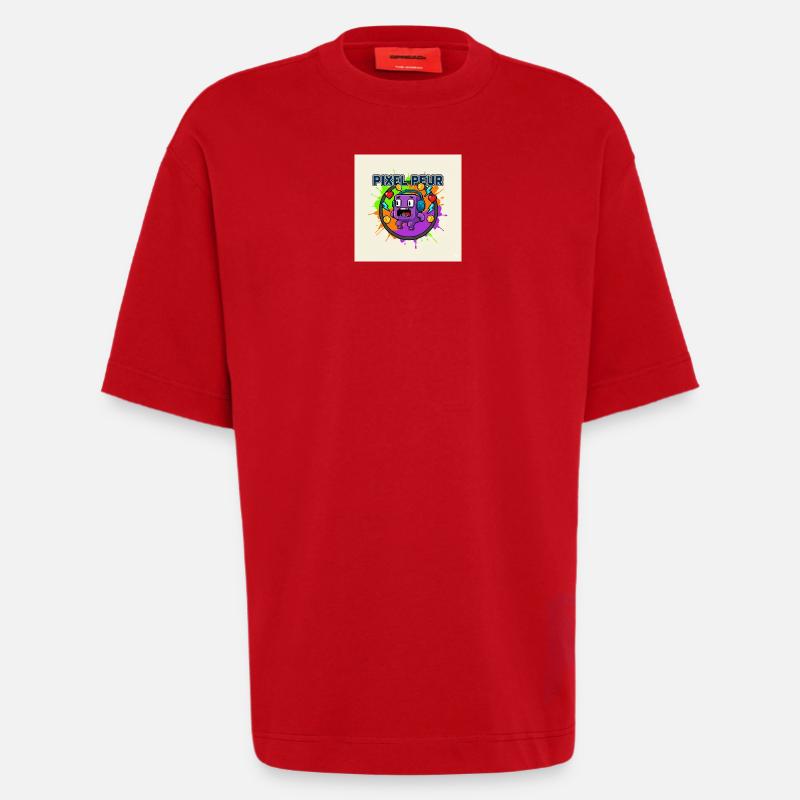 Pixel-Angst-Monster-Pixel-Kunst - Heavyweight T-Shirt - made by SPREAD  - Rot
