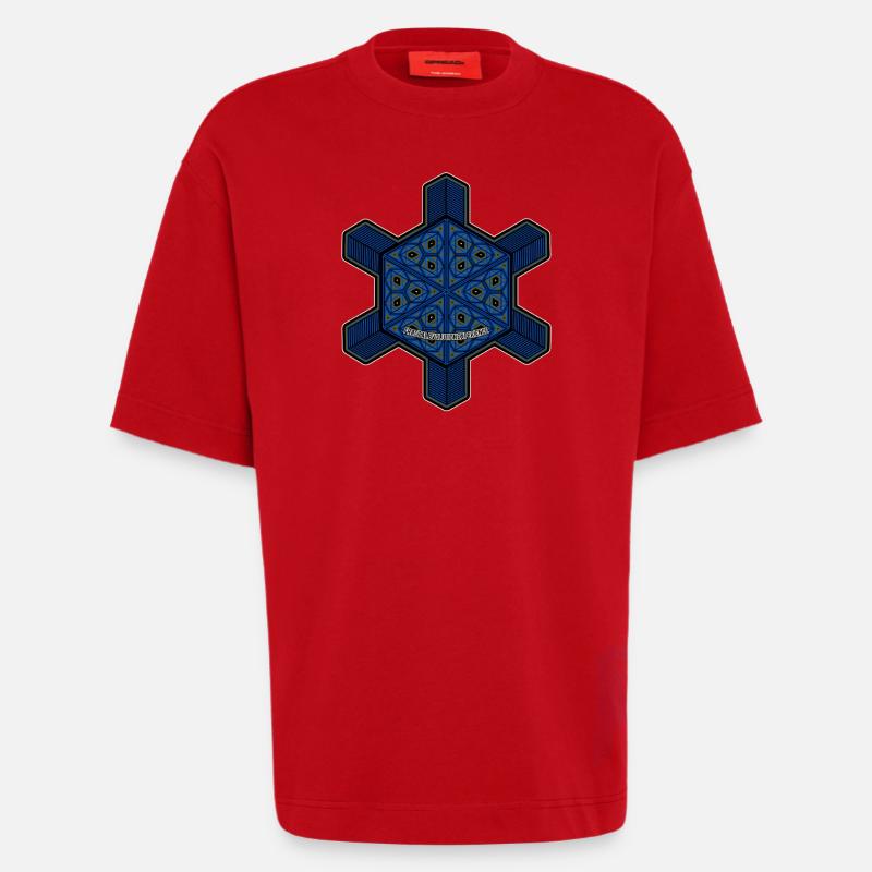 Fractal Evolution Experience Mandala Psytrance Goa - Heavyweight T-Shirt - made by SPREAD  - Rot
