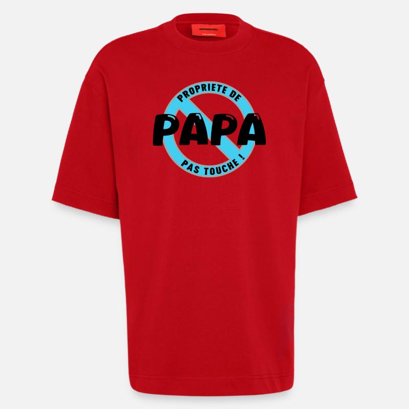 Papas Eigentum, Schwarz - Heavyweight T-Shirt - made by SPREAD  - Rot