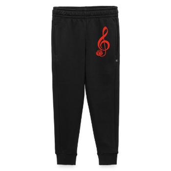 Clé de sol rouge en fleur - Pantalon de survêtement enfant/adolescent premium - noir - Devant - AI Model Kid Male (0cm)