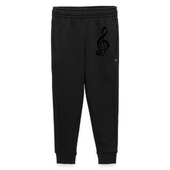 Clé de sol noire en fleur - Pantalon de survêtement enfant/adolescent premium - noir - Devant - AI Model Kid Male (0cm)
