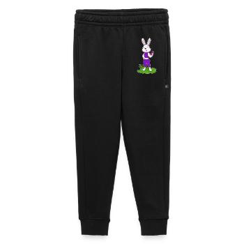 Bunny Bodybuilder Dumbbell Bodybuilding - Kids’/Teens' Premium Sweatpants - black - Front - AI Model Kid Male (0cm)