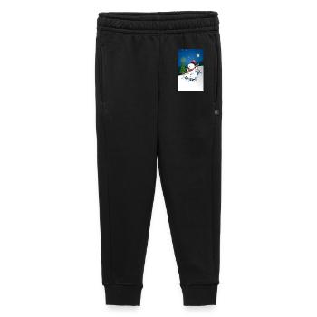 Illustration d’un joyeux bonhomme de neige sur des skis - Pantalon de survêtement enfant/adolescent premium - noir - Devant - AI Model Kid Male (0cm)