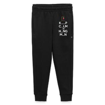 Bewahren Sie Ruhe und Galgenmännchen - Kinder/Teenager Premium Sweathose - Schwarz - Vorne - AI Model Kid Male (0cm)