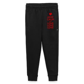 Keep Calm and Love love love - Kids’/Teens' Premium Sweatpants - black - Front - AI Model Kid Male (0cm)