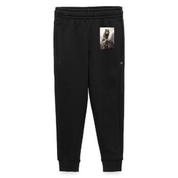 Wolf Illustration - Kids’/Teens' Premium Sweatpants - black - Front - AI Model Kid Male (0cm)