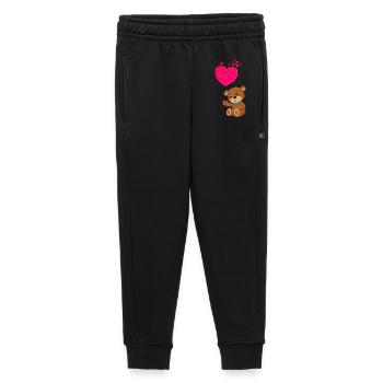 Ours en peluche avec un cœur - Pantalon de survêtement enfant/adolescent premium - noir - Devant - AI Model Kid Male (0cm)