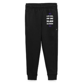 Lass mal an uns selber glauben - Kinder/Teenager Premium Sweathose - Schwarz - Vorne - AI Model Kid Male (0cm)