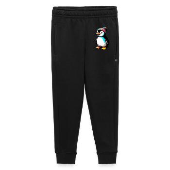Penguin with winter wool cap hat - Kids’/Teens' Premium Sweatpants - black - Front - AI Model Kid Male (0cm)