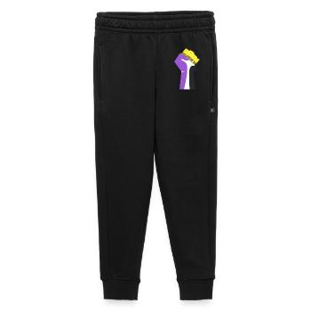 Die erhobene Faust (lila, gelb, schwarz, weiß) - Kinder/Teenager Premium Sweathose - Schwarz - Vorne - AI Model Kid Male (0cm)
