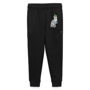 Cat Birthday Cupcake - Kids’/Teens' Premium Sweatpants - black - Front - AI Model Kid Male (0cm)