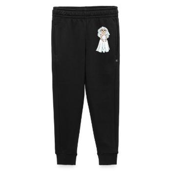 Suricate Voile de mariée Mariage - Pantalon de survêtement enfant/adolescent premium - noir - Devant - AI Model Kid Male (0cm)
