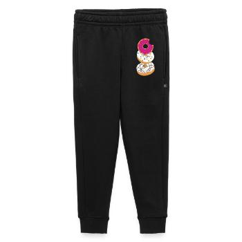 Donuts Motiv – Drei süße Hingucker mit Glasur - Kinder/Teenager Premium Sweathose - Schwarz - Vorne - AI Model Kid Male (0cm)