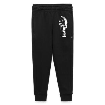 Silhouette d’art de rue avec rose - Pantalon de survêtement enfant/adolescent premium - noir - Devant - AI Model Kid Male (0cm)