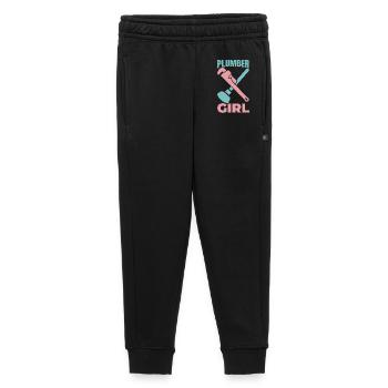 Plombière Fille - Pantalon de survêtement enfant/adolescent premium - noir - Devant - AI Model Kid Male (0cm)