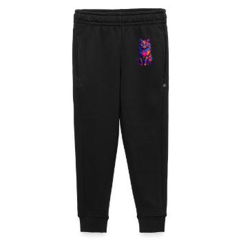 Chat arc en ciel Psychédélique - Pantalon de survêtement enfant/adolescent premium - noir - Devant - AI Model Kid Male (0cm)