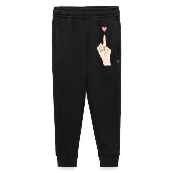 Finger Heart Hand Signals - Kids’/Teens' Premium Sweatpants - black - Front - AI Model Kid Male (0cm)
