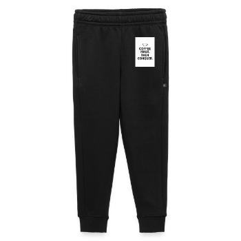 Kaffee zuerst. Dann Eroberung. - Kinder/Teenager Premium Sweathose - Schwarz - Vorne - AI Model Kid Male (0cm)