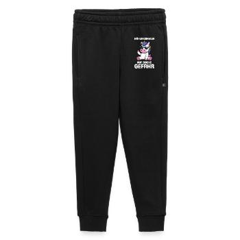 GET CLOSER AT YOUR OWN RISK Funny - Kids’/Teens' Premium Sweatpants - black - Front - AI Model Kid Male (0cm)
