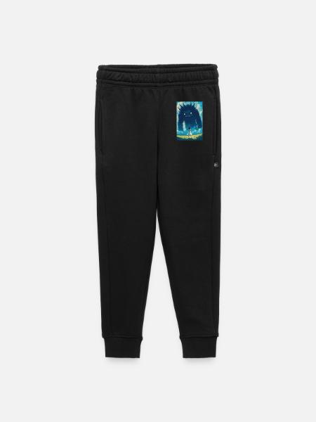 A girl faces a monster - Kids’/Teens' Premium Sweatpants - black