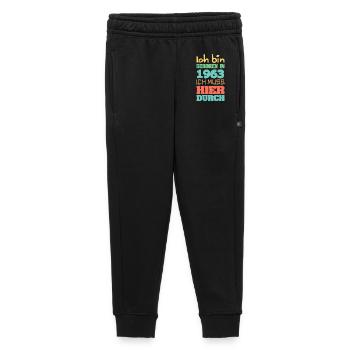 1963 - Kids’/Teens' Premium Sweatpants - black - Front - AI Model Kid Male (0cm)