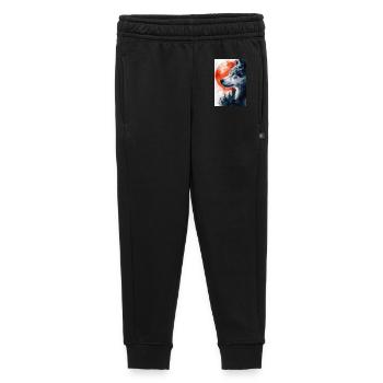 Illustration of a wolf - Kids’/Teens' Premium Sweatpants - black - Front - AI Model Kid Male (0cm)
