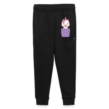 Licorne mignonne dans la poche de poitrine Licorne drôle - Pantalon de survêtement enfant/adolescent premium - noir - Devant - AI Model Kid Male (0cm)