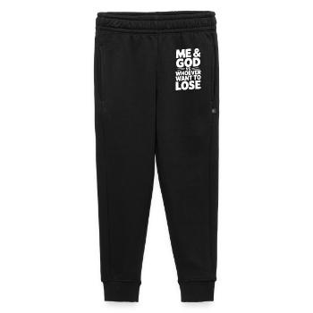 Ich und Gott gegen den, der verlieren will, - Kinder/Teenager Premium Sweathose - Schwarz - Vorne - AI Model Kid Male (0cm)