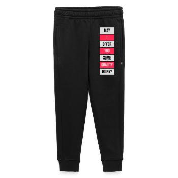 May I Offer You Some Quality Irony Lustiger Spruch - Kids’/Teens' Premium Sweatpants - black - Front - AI Model Kid Male (0cm)