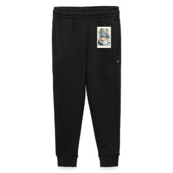 Retro Bloom Vinyl Dream - Kids’/Teens' Premium Sweatpants - black - Front - AI Model Kid Male (0cm)