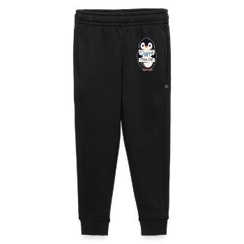 Penguin with Motivational Sign - Don't Miss Out - Kids’/Teens' Premium Sweatpants - black - Front - AI Model Kid Male (0cm)