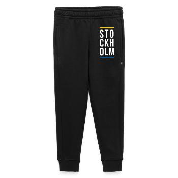 Stockholm City logo design - Kids’/Teens' Premium Sweatpants - black - Front - AI Model Kid Male (0cm)