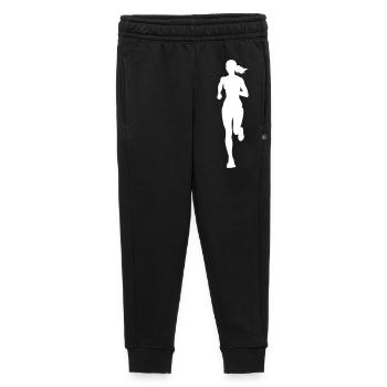 Silhouette de la coureuse marathonienne - Pantalon de survêtement enfant/adolescent premium - noir - Devant - AI Model Kid Male (0cm)
