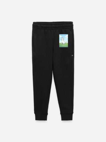 Weiße Katze mit frechen Blick - Kinder/Teenager Premium Sweathose - Schwarz