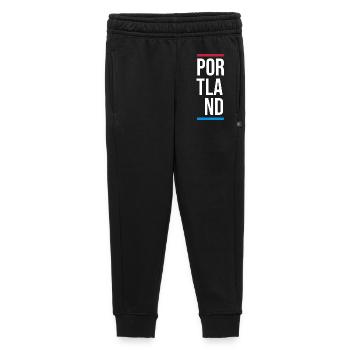 Portland USA City Vertikales Wortzeichen - Kinder/Teenager Premium Sweathose - Schwarz - Vorne - AI Model Kid Male (0cm)