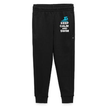 KEEP CALM AND SWIM, DIVE IN! SCHWIMMEN GESCHENK  - Kinder/Teenager Premium Sweathose - Schwarz - Vorne - AI Model Kid Male (0cm)