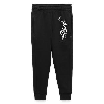 Deer Silhouette Tribal Line Art - Kids’/Teens' Premium Sweatpants - black - Front - AI Model Kid Male (0cm)