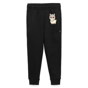 Pastel Llama with Floral Wreath - Kids’/Teens' Premium Sweatpants - black - Front - AI Model Kid Male (0cm)
