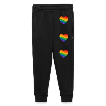 Drapeau de la fierté Cœurs arc-en-ciel - Pantalon de survêtement enfant/adolescent premium - noir - Devant - AI Model Kid Male (0cm)