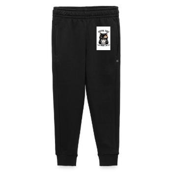 Coffee first, adventure later Cat - Kids’/Teens' Premium Sweatpants - black - Front - AI Model Kid Male (0cm)