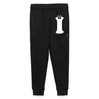 Grands imprimés de style I | Logo de la lettre I drôle I - Pantalon de survêtement enfant/adolescent premium - noir - Devant - AI Model Kid Male (0cm)