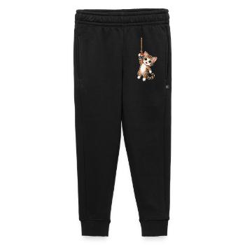 Katze hängt am Seil - Kinder/Teenager Premium Sweathose - Schwarz - Vorne - AI Model Kid Male (0cm)