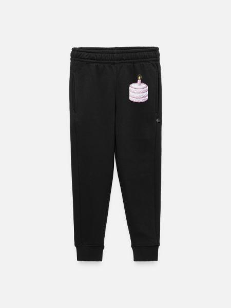 Pastel Birthday Cake with Candle - Kids’/Teens' Premium Sweatpants - black